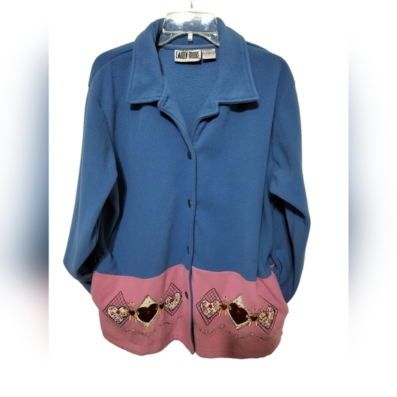 1683)Vintage Valentine's Day Button up Pocket Cardigan Size Large - Picture 5 of 9